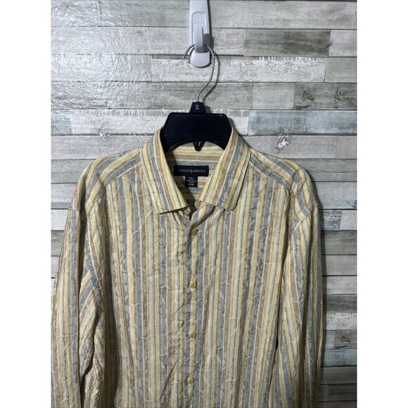 Men’s Jhane Barnes Dress Shirt Multicolored Silk Blend Size Medium - Picture 7 of 16